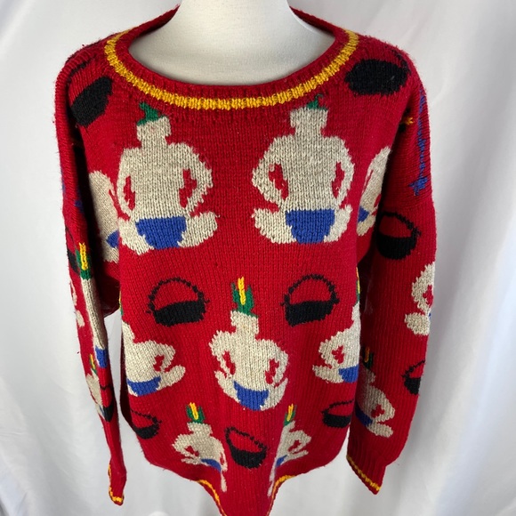 Kielo Dyson vintage red Native American sweater - Picture 2 of 7